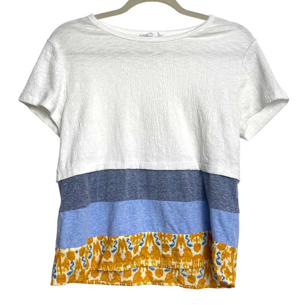 Anthropologie‎ THML Bohemian Prairie Style Layered Crewneck Short Sleeve Top S